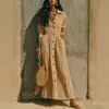 Colección de otoño 2026 europea y americana: Vestido largo blanco de alta gama, ajustado en la cintura, corte holgado, ropa para mujer talla grande, un artículo popular para ventas transfronterizas