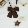 Jk Corbata de Lazo para Hombre de Color Sólido Estilo Japonés Sin Nudo Cuadrado para Mujer Floral Versátil Estilo Pareja Uniforme Académico Estilo Campus
