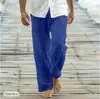 Nuevos Pantalones Sueltos Casuales de Otoño para Hombre, Bragueta Frontal, Cordón, Bolsillo, Pierna Recta, Cómodos, Suaves, Moda de Playa