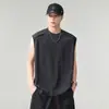 Chaleco deportivo estilo americano para hombre, corte holgado, marca de moda de verano, camiseta sin mangas, sudadera de baloncesto y fitness, camiseta de manga corta