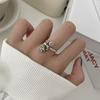 Anel Feminino 925 Sterling Prata Japonês e Coreano Estilo Simples Internet Popular ins Moda Fria Estilo Retrô Pulseira Aberta Personalidade da Moda