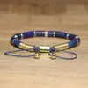 Lápis Lápis Lápis Espaçador Pulseira Trançada Feita à Mão Pulseira de Contas de Pedra Natural Ajustável Retrô para Homens e Mulheres Joia Exquisita