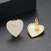 Pendientes Jinse Double Love de cobre con diamantes y circonita, diseño creativo coreano con forma de corazón de melocotón, joyería para mujer.