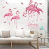 Nova pintura decorativa de flamingo rosa estilo ins europeu e americano adesivos de parede embelezadores para fundo de sofá de quarto romântico sala de estar