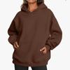 Comércio Exterior Transfronteiriço Amazon Moletom Feminino Cor Lisa Manga Caída com Capuz Fabricante Atacado XS a 3XL Estoque Disponível