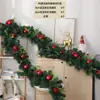 Decoraciones Navideñas Ratán Encriptación Guirnalda de PVC Centro Comercial Ventana Marco de Puerta Set Suministros Terminados Ratán Verde