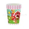 Nueva Decoración de Fiesta de Cumpleaños Infantil con Temática de Animales de Granja Servilletas de Papel Platos de Papel con Forma Especial Mantel Vajilla de Lechoncito