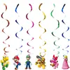 Variedade de kit de decoração de festa tema Mario em estoque banner de aniversário bandeira de puxar decoração suspensa topo de bolo balão