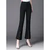 Procesamiento Personalizado de Pantalones Casuales de Estilo Nuevo Verano 2026 para Mujer, de Cintura Alta, Adelgazantes, Aptos para Personas Petitas, Pantalones de Campana con Abertura, Pantalones Cortos