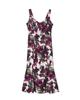 Estilo Europeo y Americano Transfronterizo Aliexpress Comercio Exterior Ropa de Mujer Zr Punto Nuevo Cuello Cuadrado Estampado Estampado de Peces Falda Larga Ajustada