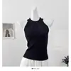 Estilo Puro Deseo Chica Picante Top de Punto sin Mangas con Cuello Halter Descubierto para Mujer Verano 2026 Nuevo Delgado Favorecedor Tendencia para Mujer