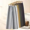 Pantalones de pierna ancha de tiro alto, pantalones de corte recto, adelgazantes y fluidos, de corte holgado, nueva colección de otoño, pantalones casuales de mezcla de lana, modernos