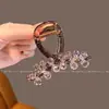 Pinza de Cristal Rosa de Gama Alta para Coleta Alta para Poco Volumen de Cabello, Pinza de Bola Completa para el Cabello, Accesorio para el Cabello para Mujeres, Pinza de Tiburón en la Parte Posterior de la Cabeza