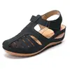Deseo comercio exterior nuevo stock Amazon transfronterizo talla 43 zapatos planos para mujer sandalias con hebilla de velcro mujer