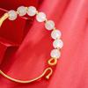 Pulsera Ruyi de oro arena para mujer, moda simple de estilo nacional elegante, lujo ligero, media pulsera de cobre chapado en oro, accesorios de joyería al por mayor
