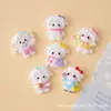 Accesorios de resina de oveja linda y brillante de dibujos animados para pinzas para el cabello, diademas, adornos para el cabello, fundas de teléfono y zuecos DIY; pegamento cremoso