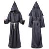 Disfraz de Monje Medieval Disfraz de Cosplay de Mago Sacerdote Halloween Túnica de Parca Disfraz de Cosplay para Juego de Rol