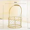 Cesta de flores de lino de hierro forjado al por mayor de fábrica con regalo hecho a mano flor de metal tejida arreglo floral cesta de flores para festivales materiales de la tienda Xi