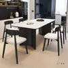 Lujo Ligero Minimalista Italiano Apartamento Pequeño Rectangular Hogar Estilo Retro Pizarra Combinación de Mesa y Sillas de Comedor Mesa de Comedor de Madera Maciza