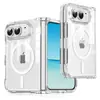 Funda de Teléfono Plegable Magnética Transparente para iPhone Duo con Bisagra Protección Completa Anti-Caídas para Samsung Fold8