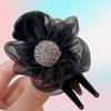 Clip de Agarre de Bola de Girasol de Pedrería de Malla para Mujer Parte Posterior de la Cabeza Diadema Horquilla Accesorios para el Cabello Artefacto para Moño Clip Adorno para la Cabeza