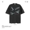Camiseta de Algodão Puro Pesado com Estampa de Águia Manga Curta 250g Unissex Marca Moderna Caimento Solto Nova Atravessando Fronteiras Comércio Exterior Atacado Top