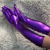 Guantes de charol sexys, largos, para cosplay, accesorios, guantes negros ajustados, guantes de actuación para pole dance.