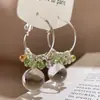Pendientes de Colgante de Cristal de Vidrio de Colores Hielo-Claro de Verano Frescos y Ligeros para Mujer, Accesorios de Oreja Súper Hermosos, Nuevos Pendientes de Botón Más Vendidos 2026