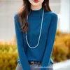 Camada Base Térmica Feminina Gola Meia-Alta Veludo Versátil Moda Primavera Outono Manga Longa Malha Fina Roupa Íntima Top Branco
