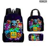 3D Nuevo Producto Geometry Dash Mochila Escolar Bolsa de Almuerzo para Niños Estuche para Lápices Set de Tres Piezas