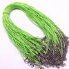 Cuerda de cera de Corea del Sur de 1,5 mm para collar, hebilla de langosta, cuerda de cuero negro para bricolaje, colgante, accesorios de joyería hechos a mano, venta al por mayor