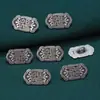 Plata esterlina S925 tinta negra palabra de bendición Ruyi botón accesorios retro viejo DIY hecho a mano material de cuentas joyería