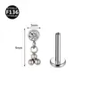 Novo piercing lábio unha 0,9 dentes F136 liga de titânio lua raio cone piercing lábio piercing orelha tragus zircônia 5A