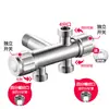 Grifo de Pistola de Agua Fría Única de Acero Inoxidable 304 con Doble Manija y Doble Control para Lavadora, Grifo de Apertura Rápida