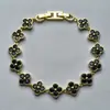 Pulseira de Trevo de Quatro Folhas de Zircônia Popular de Alta Qualidade Transfronteiriça Simples e Versátil Joia Clássica da Moda Joias para Mãos Fabricante Atacado