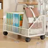 Estante de Armazenamento para Mochilas Escolares Mesa de Estudante Estante Móvel para Livros Estação de Trabalho Carrinho com Rodízios Caixa de Armazenamento de Livros para Mesa de Escritório