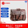 Bolso de Mano para Viajes de Negocios de Piel de Vaca de Primera Capa, Bolsa para Computadora de Gran Capacidad, Bolsa de Oficina, Bolsa Multifuncional para Laptop