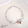 Artículo más vendido transfronterizo: Pulsera Minimalista Europea y Americana de Copo de Nieve con Circonita para Mujer, Versátil Cobre Chapado en Oro con Incrustaciones de Circonita, Joyería de Mano de Lujo Ligero