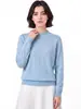 Camisa básica feminina de gola alta média com mangas compridas, top de malha de lã novo para outono e inverno de 2026, top de malha versátil de corte justo