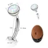 Anel de Umbigo Curvo Popular de Aço Inoxidável Transfronteiriço Piercing com Múltiplos Diamantes Unha de Umbigo Fabricante Unha de Umbigo da Moda Pronta Cravejada com Diamantes
