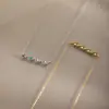 Accesorios de Collar Estilo Europeo y Americano Wanxing para Mujer, Colgante de Ola, Collar de Acero Inoxidable Dorado de 18K, Collar Ins Transfronterizo, Nicho de Lujo Ligero