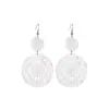Aretes de estilo étnico exóticos vintage de metal calado con forma de flor, aretes bohemios tallados estilo palaciego