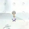 Brincos da coleção F136 liga de titânio roxo claro dourado, piercings labiais G23 titânio rosca interna zircônia, joias para piercing