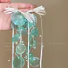 Pendientes de Borla de Flor de Tela del Jardín de Monet Temperamento Súper Hada Más Fáciles de Combinar Pendientes Moda de Nicho Pendientes de Alta Gama para Mujer