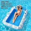 Amazon Outdoor Toma el Sol Amor Cama Flotante Inflable Ecológica Portavasos Engrosado con Almohada Doble Fila Flotante de Agua