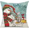 Juego de Fundas de Almohada Transfronterizas para Navidad Europea y Americana, Funda para Cojín de Sofá de Sala de Estar, Funda para Almohada de Cintura con Reno Papá Noel Árbol, Suministro de Fábrica