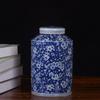 Tarro Sellado de Cerámica Tarro Azul y Blanco Tarro de Té Recto Tarro de Almacenamiento Xi Zi Tan Jingdezhen Tarro Sellado Venta al por Mayor