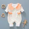 Mameluco para bebé primavera y otoño doble capa manga larga mameluco infantil estilo western mameluco para bebé niña ropa de otoño para recién nacido