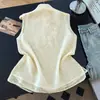 Top sem mangas jacquard chinês novo confortável com garantia de qualidade, colete de verão de alta qualidade para afinar a silhueta feminina
