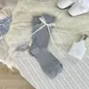 Meias estilo menina doce com laço de fita de renda, meias finas estilo japonês com trama vazada, meias estilo ballet brancas sem costura de algodão
